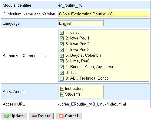 Edit Curriculum